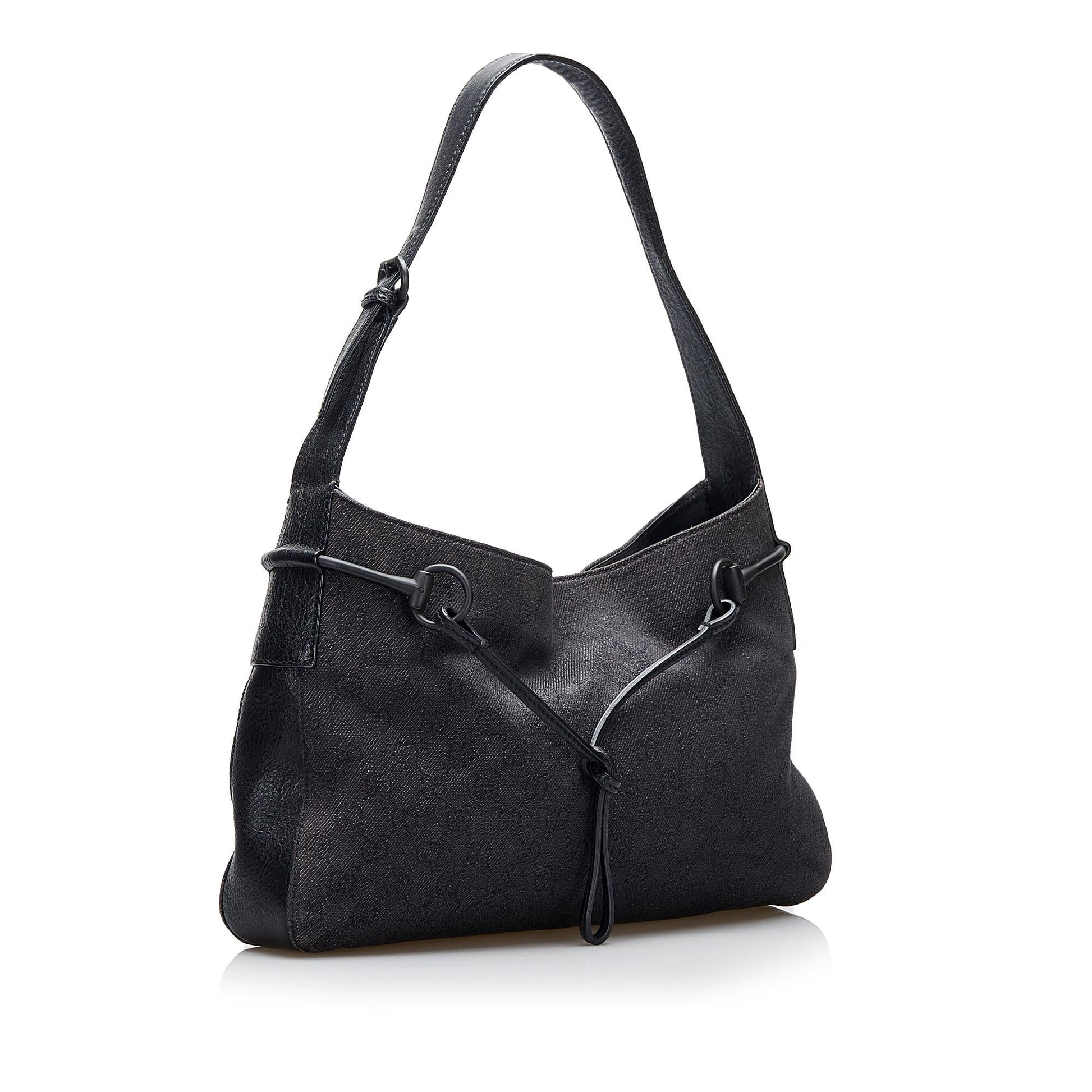 Gucci GG Canvas Horsebit Shoulder Bag (SHG-3xYnnv)