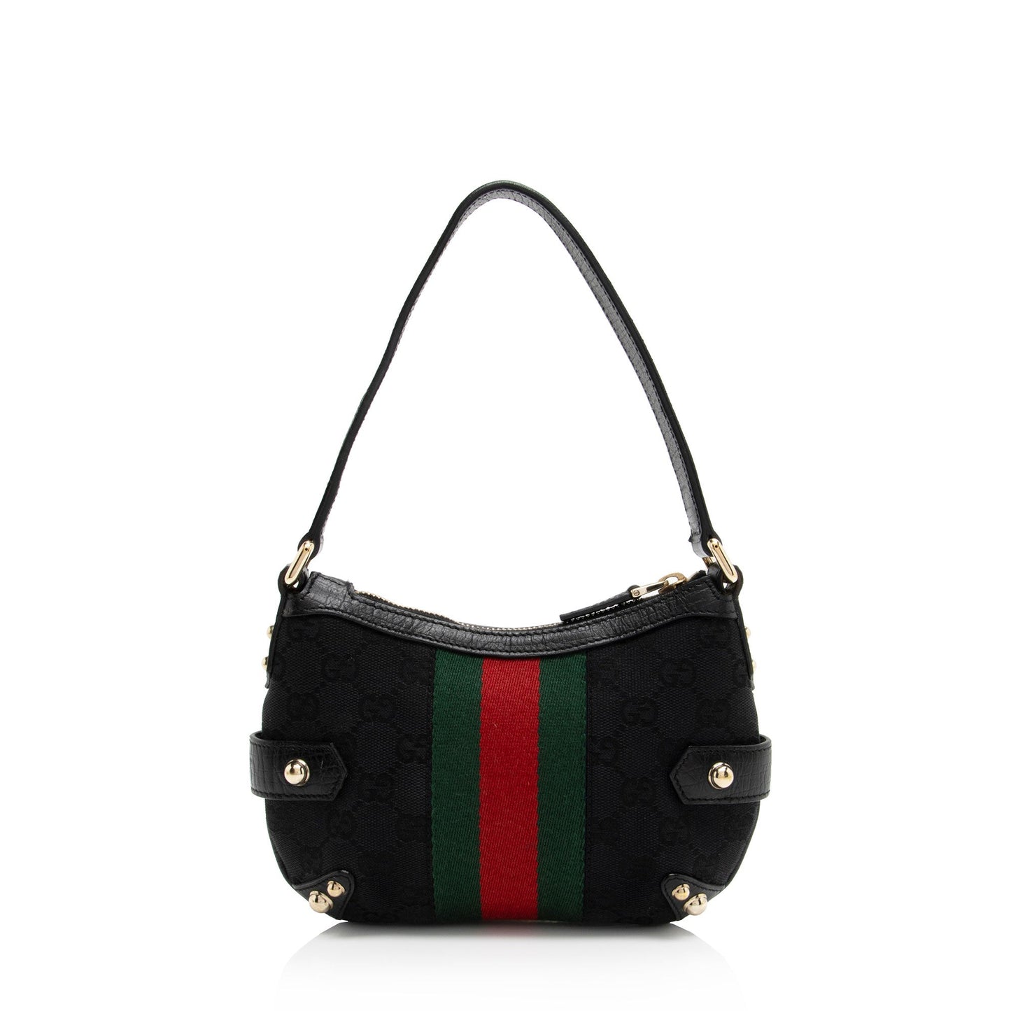 Gucci Nylon Leather Canvas Shoulder Bag