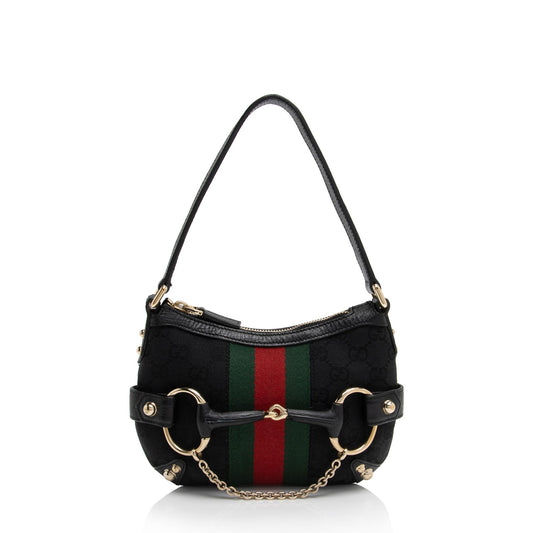 Gucci Nylon Leather Canvas Shoulder Bag
