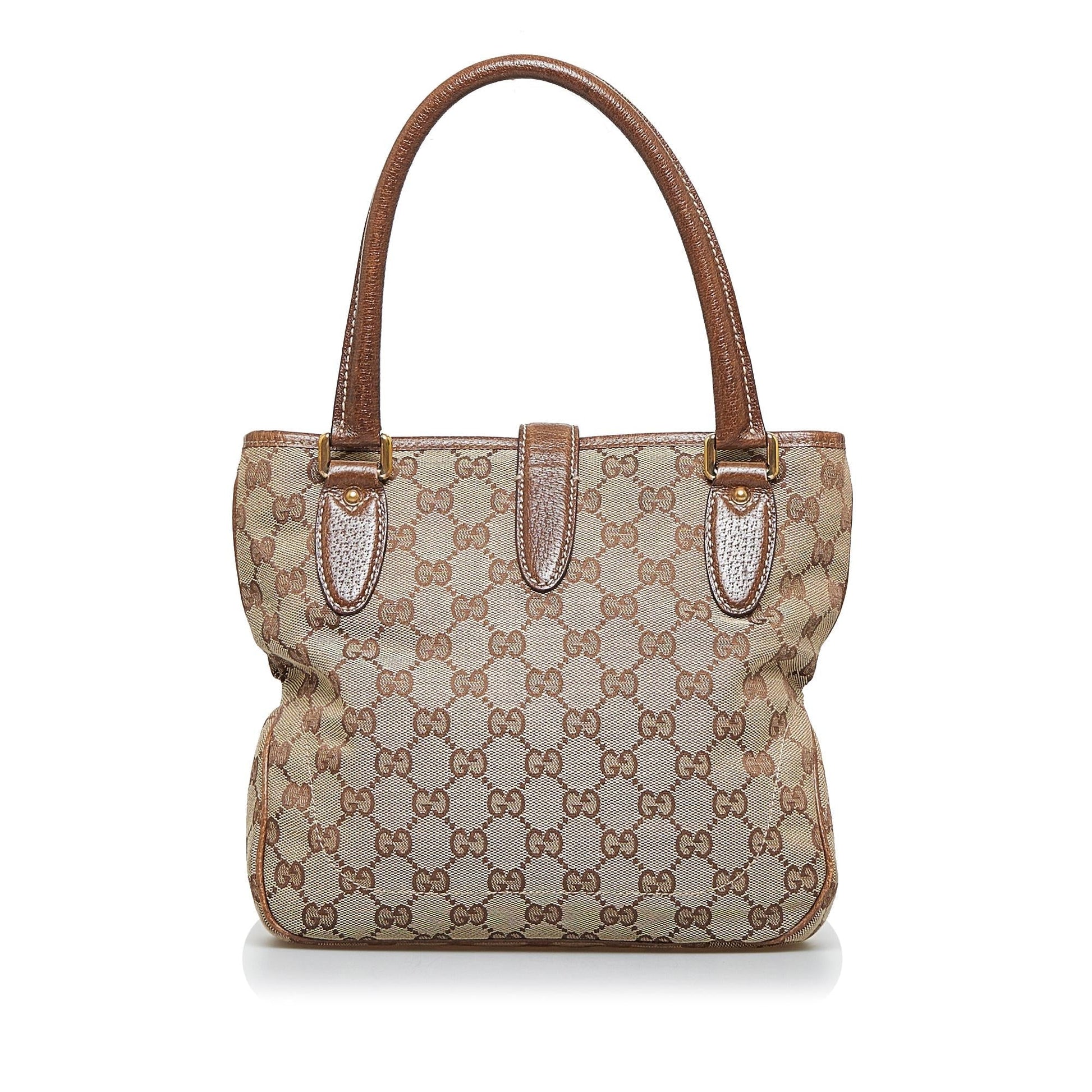 Gucci GG Canvas Jackie Piston Lock Handbag (SHG-R6bLVW)