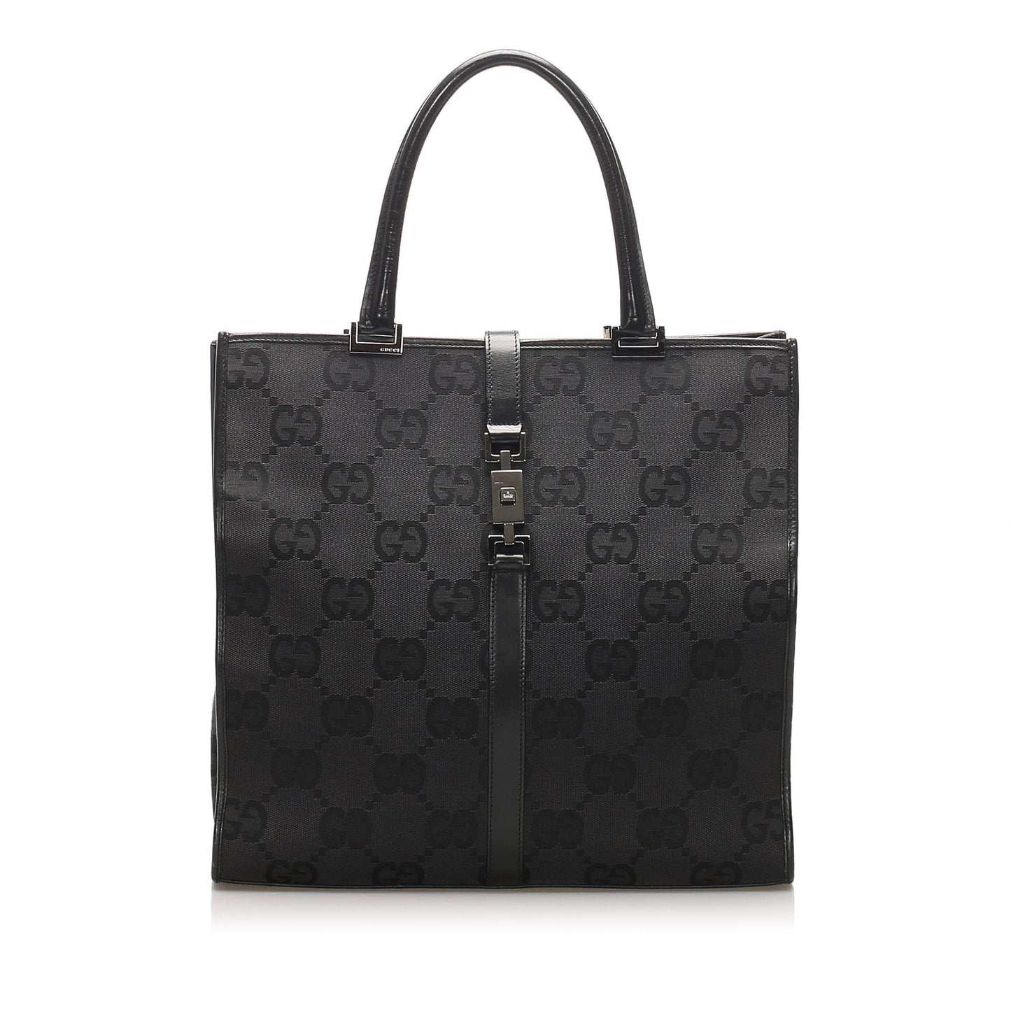 Gucci Jackie Leather Canvas Tote Style 1
