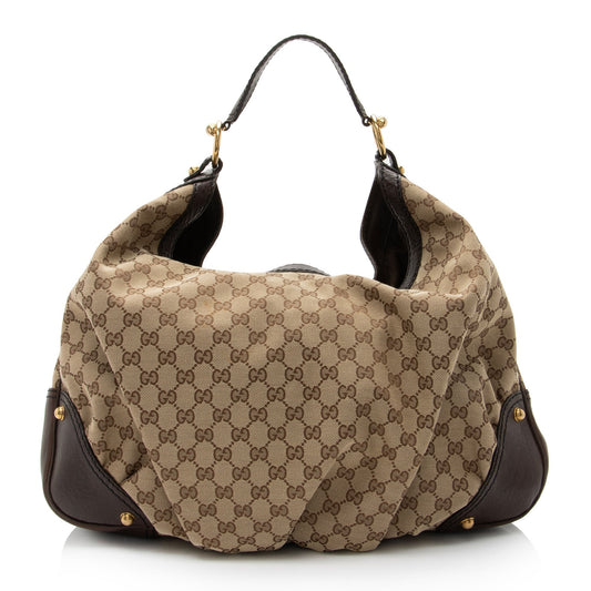Gucci Leather Canvas Shoulder Bag