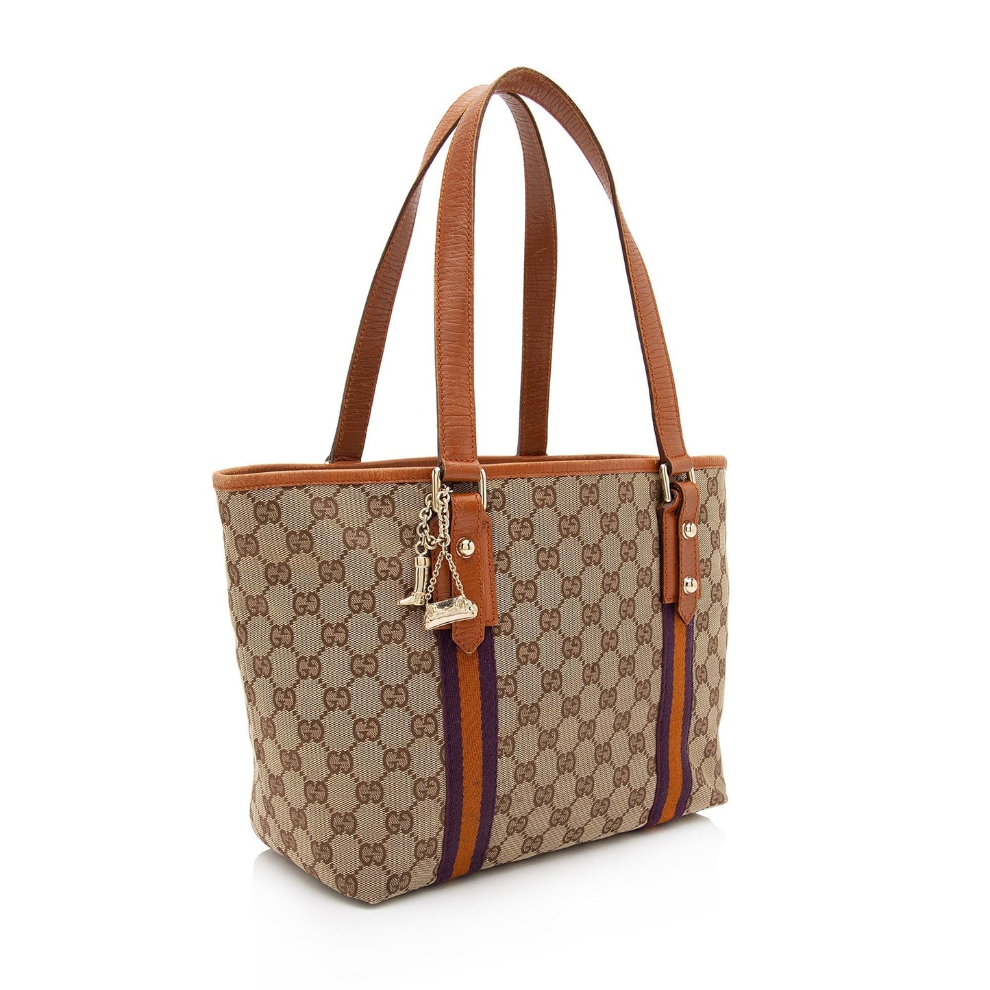 Gucci Nylon Leather Canvas Tote
