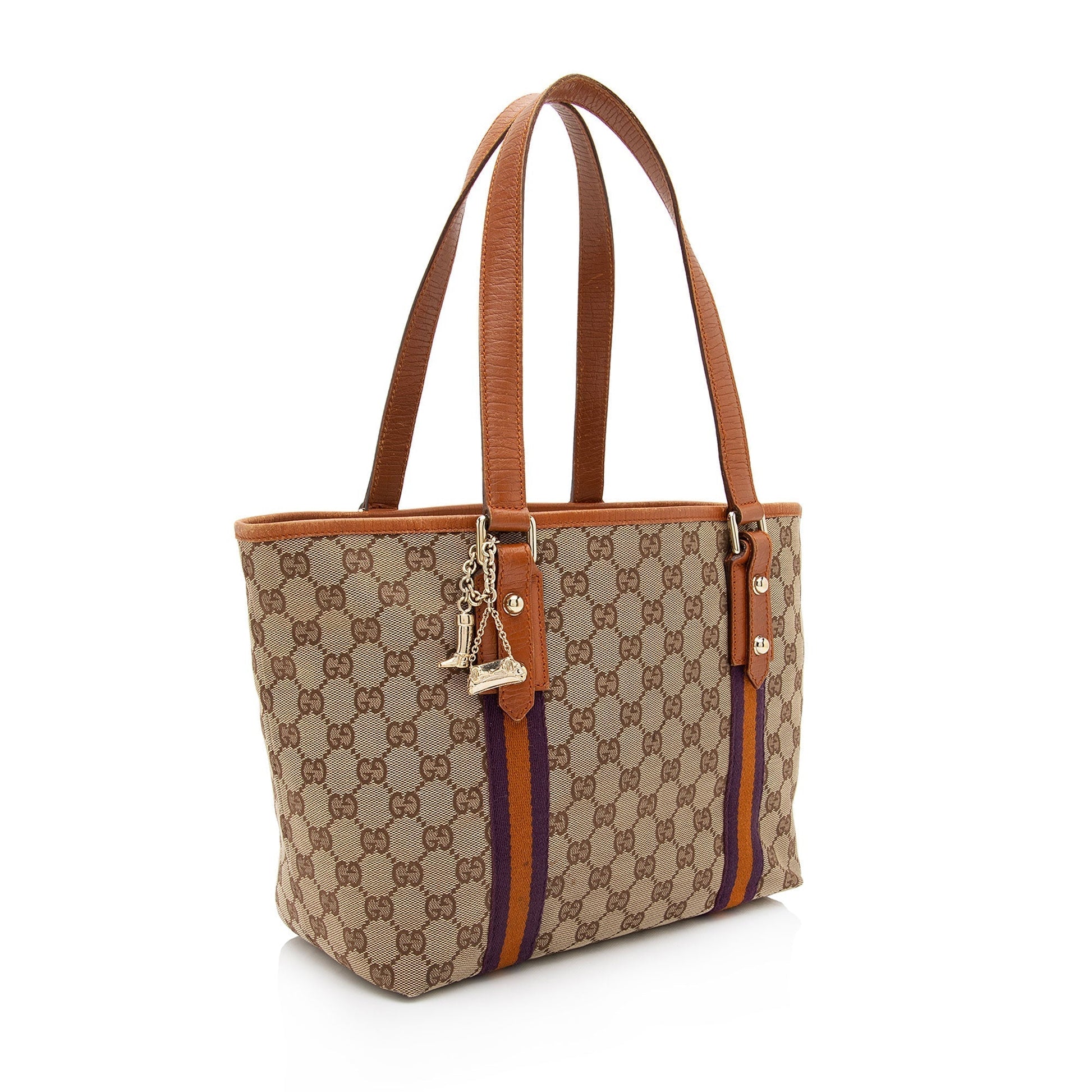 Gucci Nylon Leather Canvas Tote