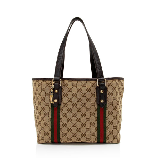 Gucci Nylon Leather Canvas Tote