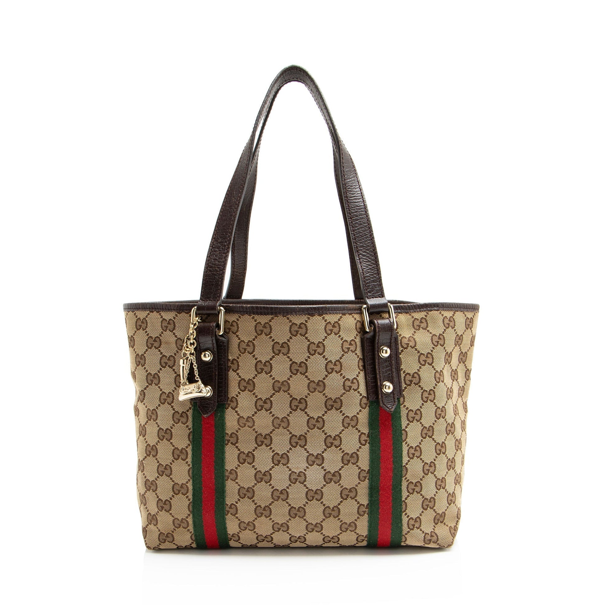Gucci Nylon Leather Canvas Tote
