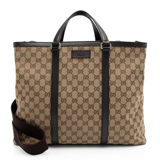 Gucci Leather Canvas Tote
