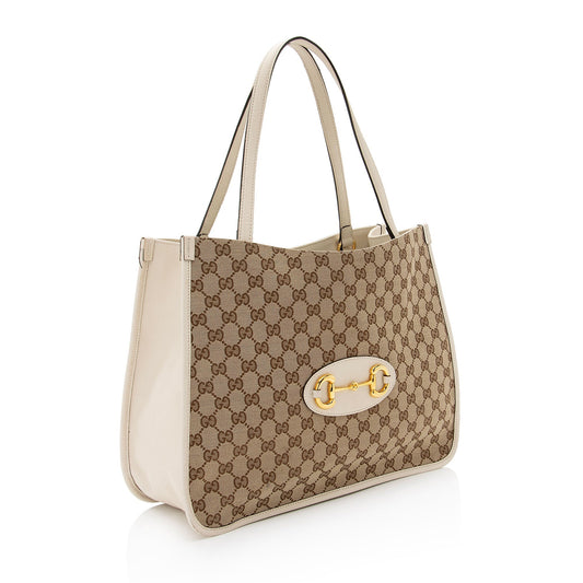 Gucci Leather Canvas Tote