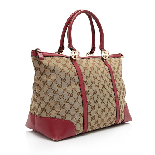 Gucci Leather Canvas Tote