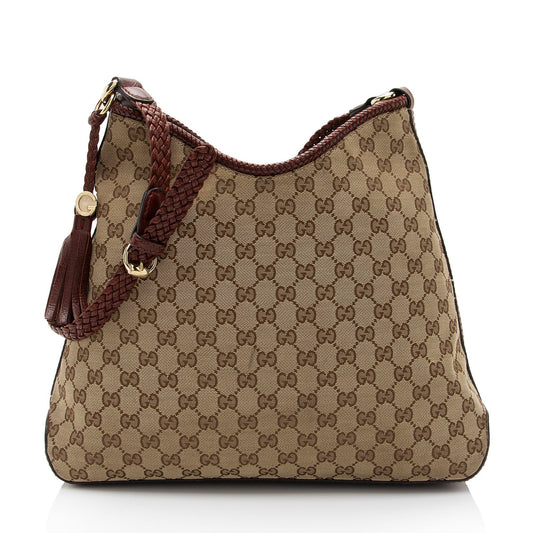 Gucci Leather Canvas Shoulder Bag