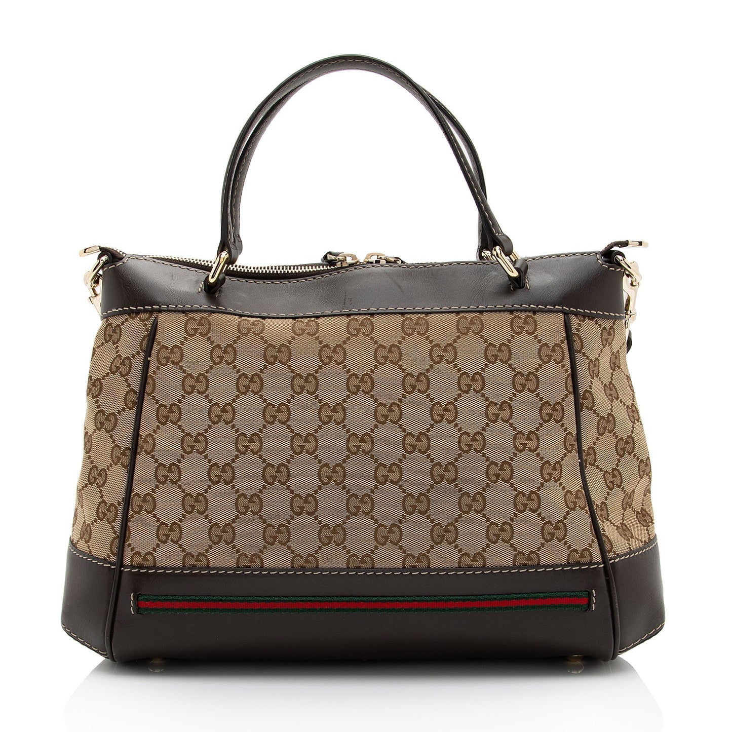 Gucci Nylon Leather Canvas Tote