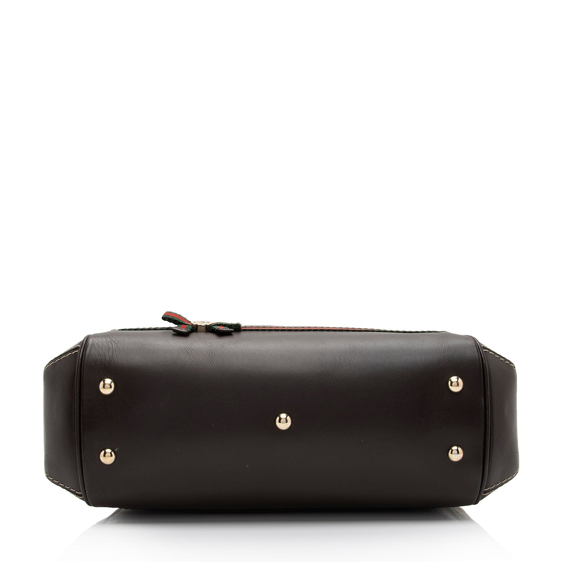 Gucci Nylon Leather Canvas Tote