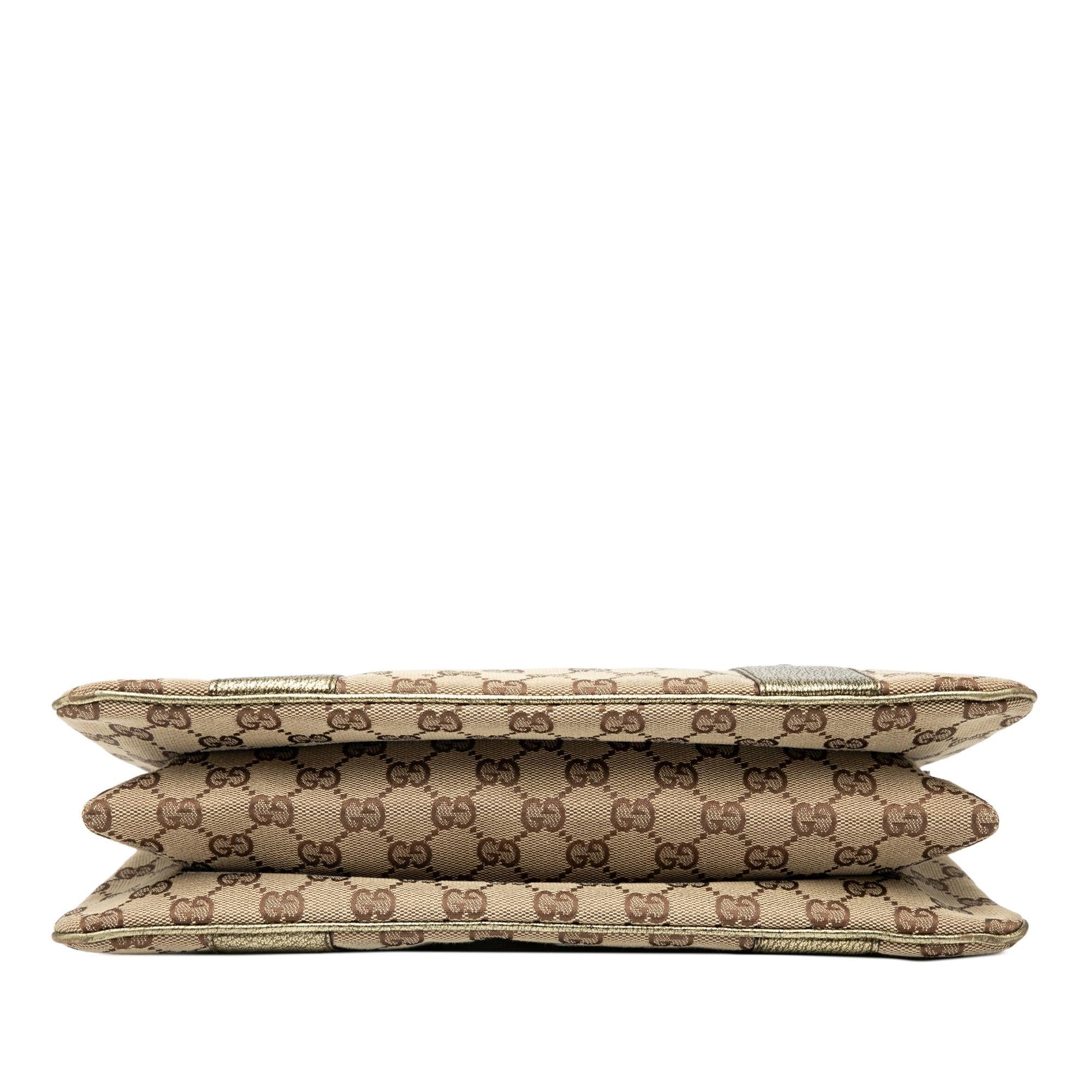 Gucci GG Canvas Metal Bamboo Handbag