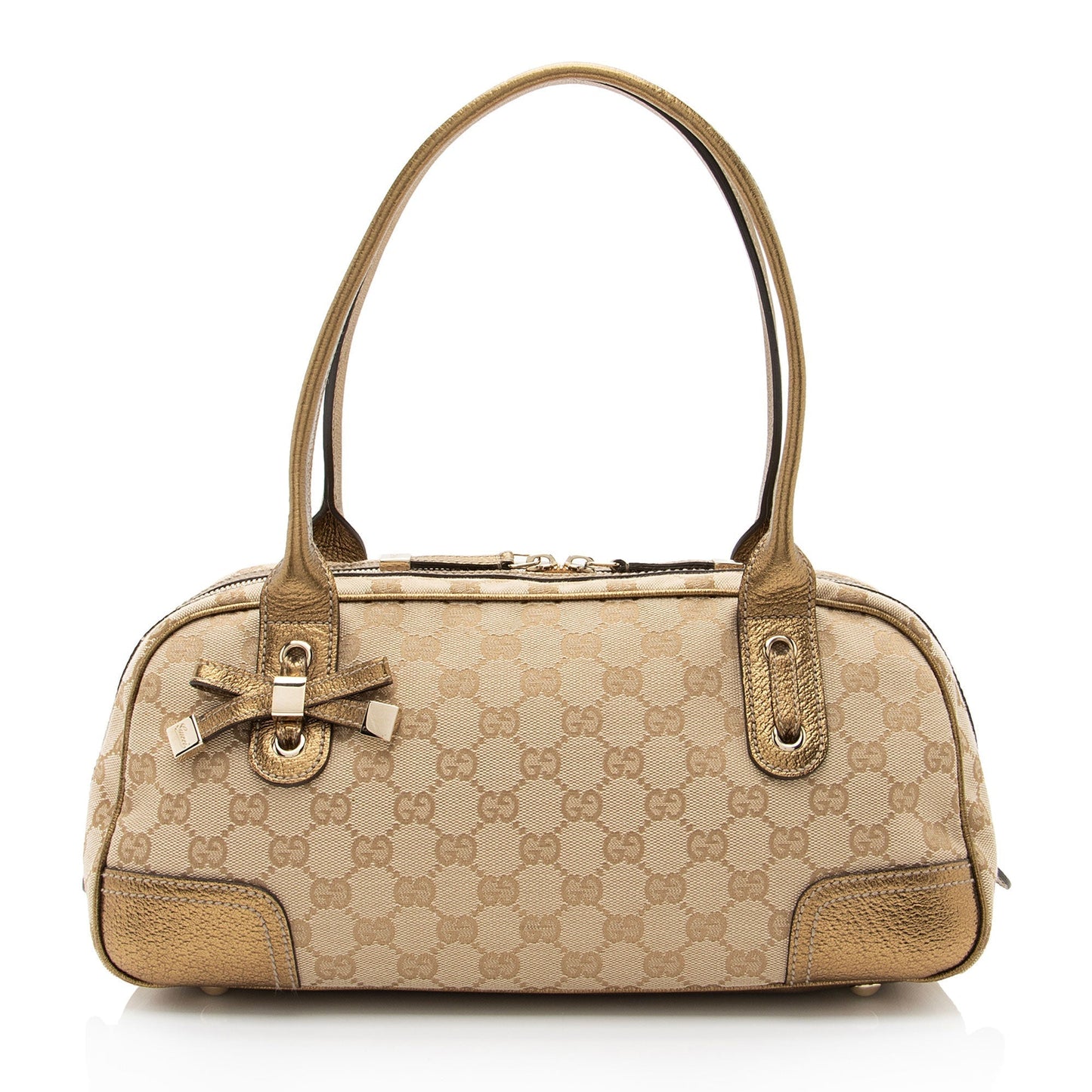 Gucci Leather Canvas Handbag