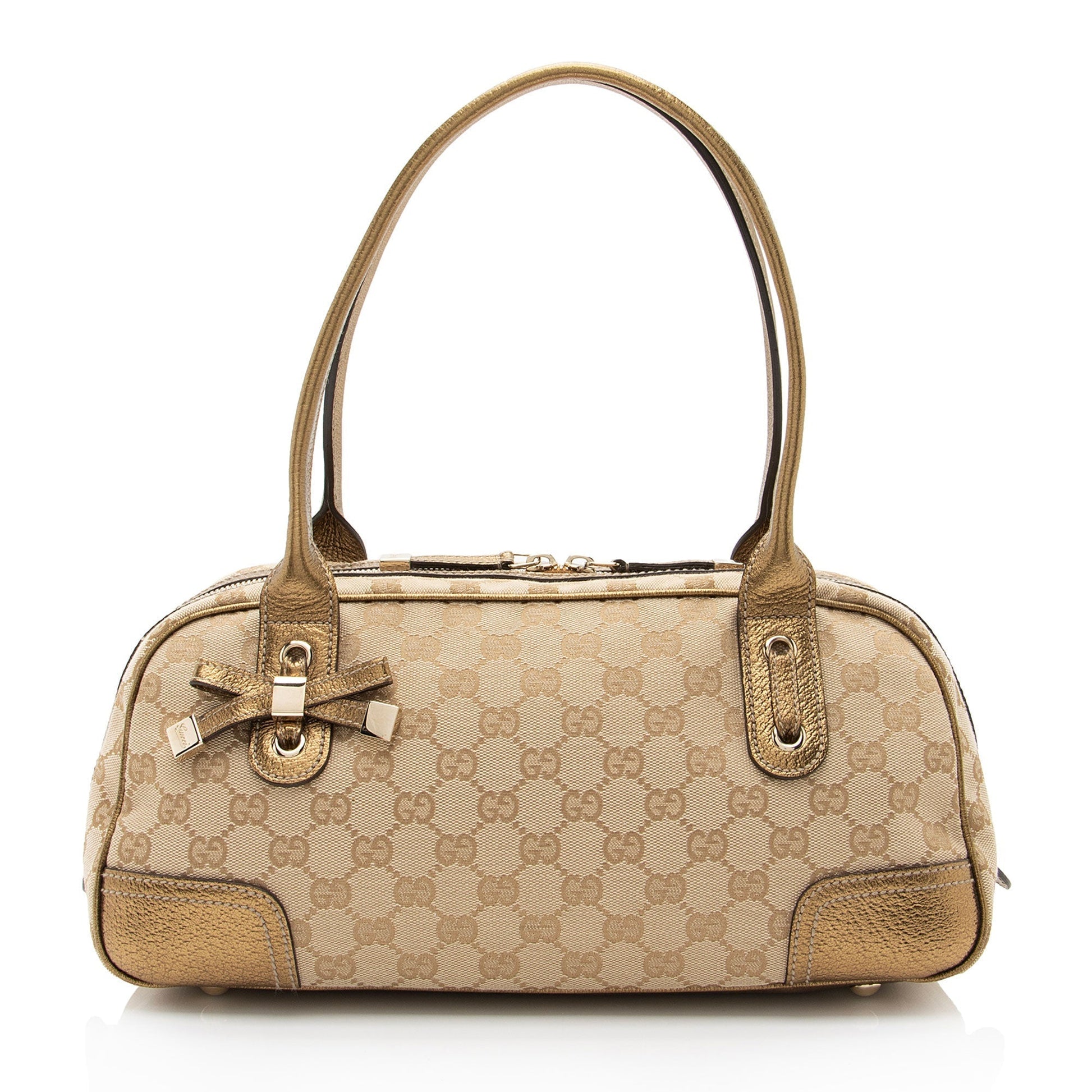 Gucci Leather Canvas Handbag
