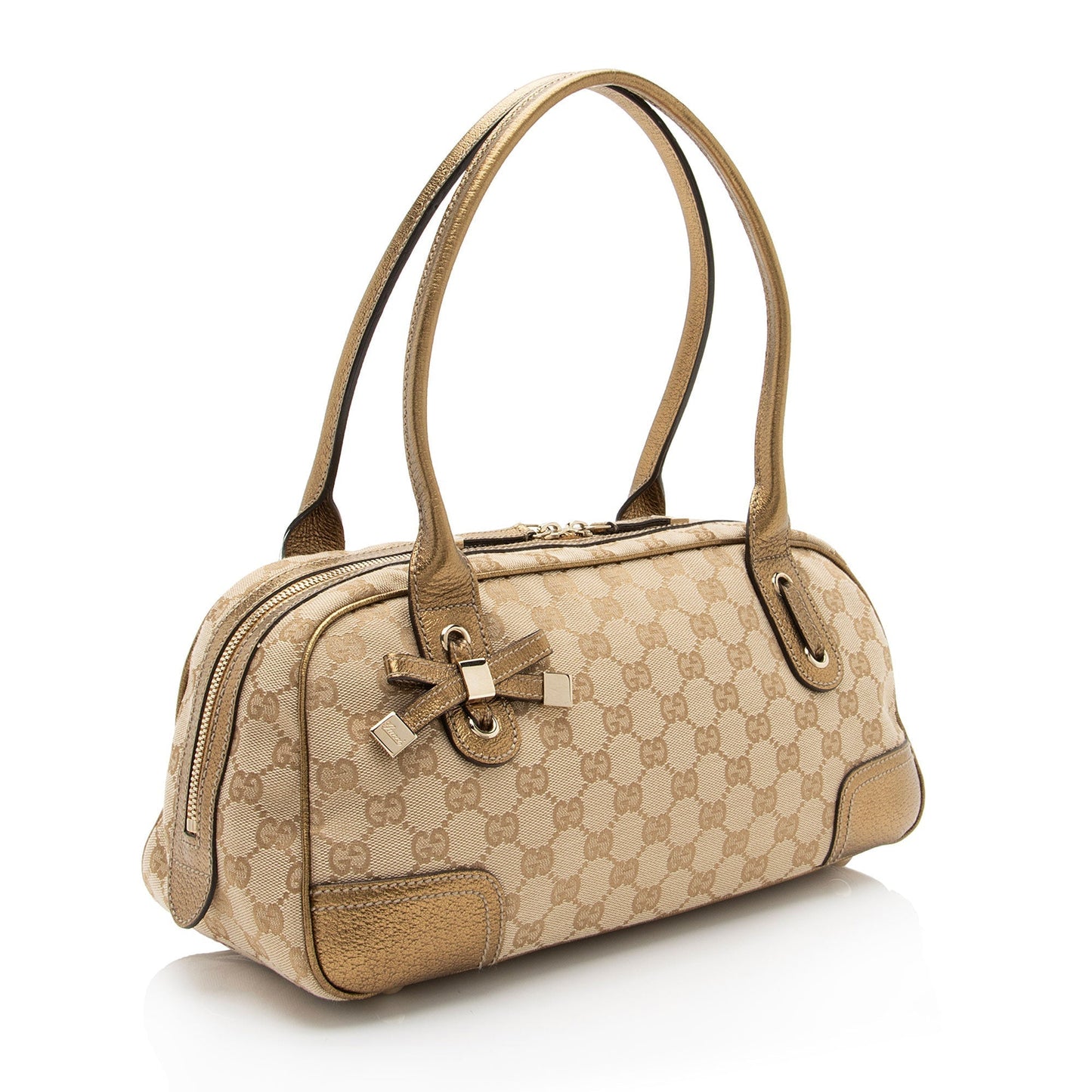 Gucci Leather Canvas Handbag