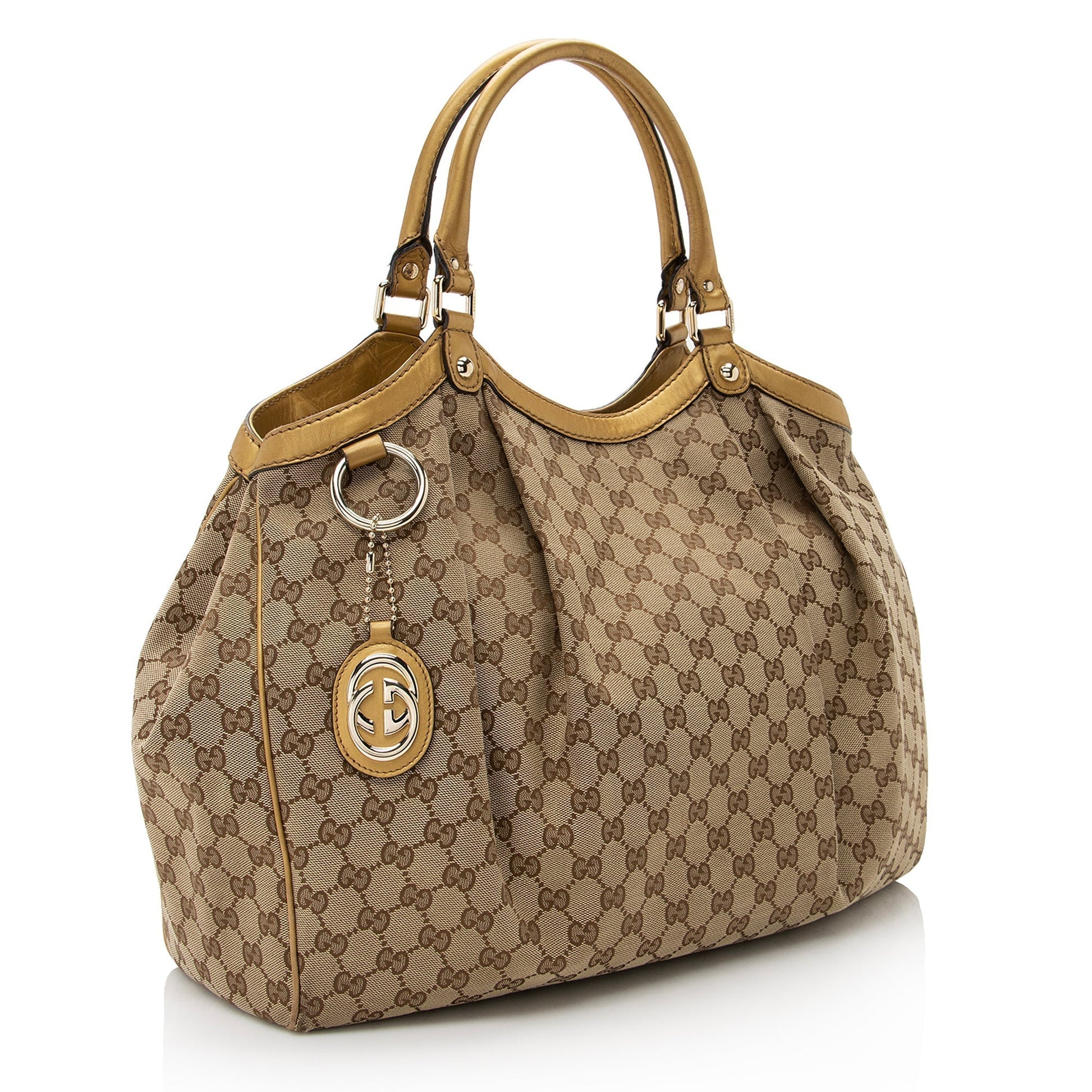 Gucci Sukey Leather Canvas Tote Style 7