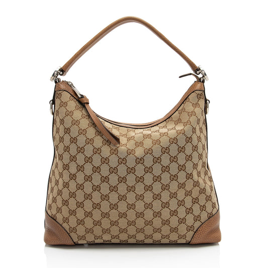 Gucci Leather Canvas Shoulder Bag