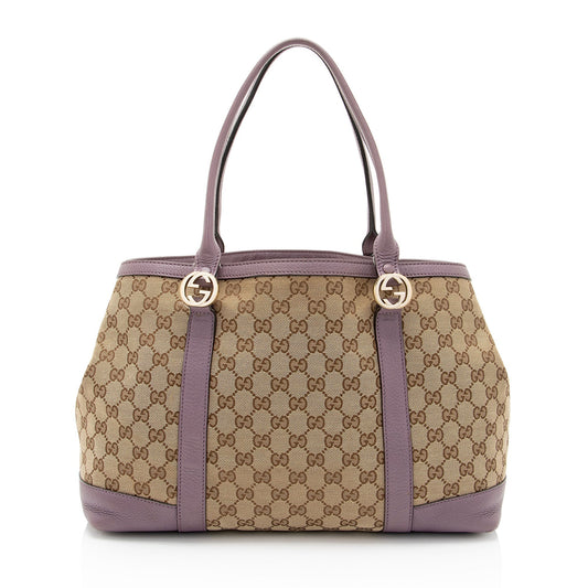 Gucci Leather Canvas Tote