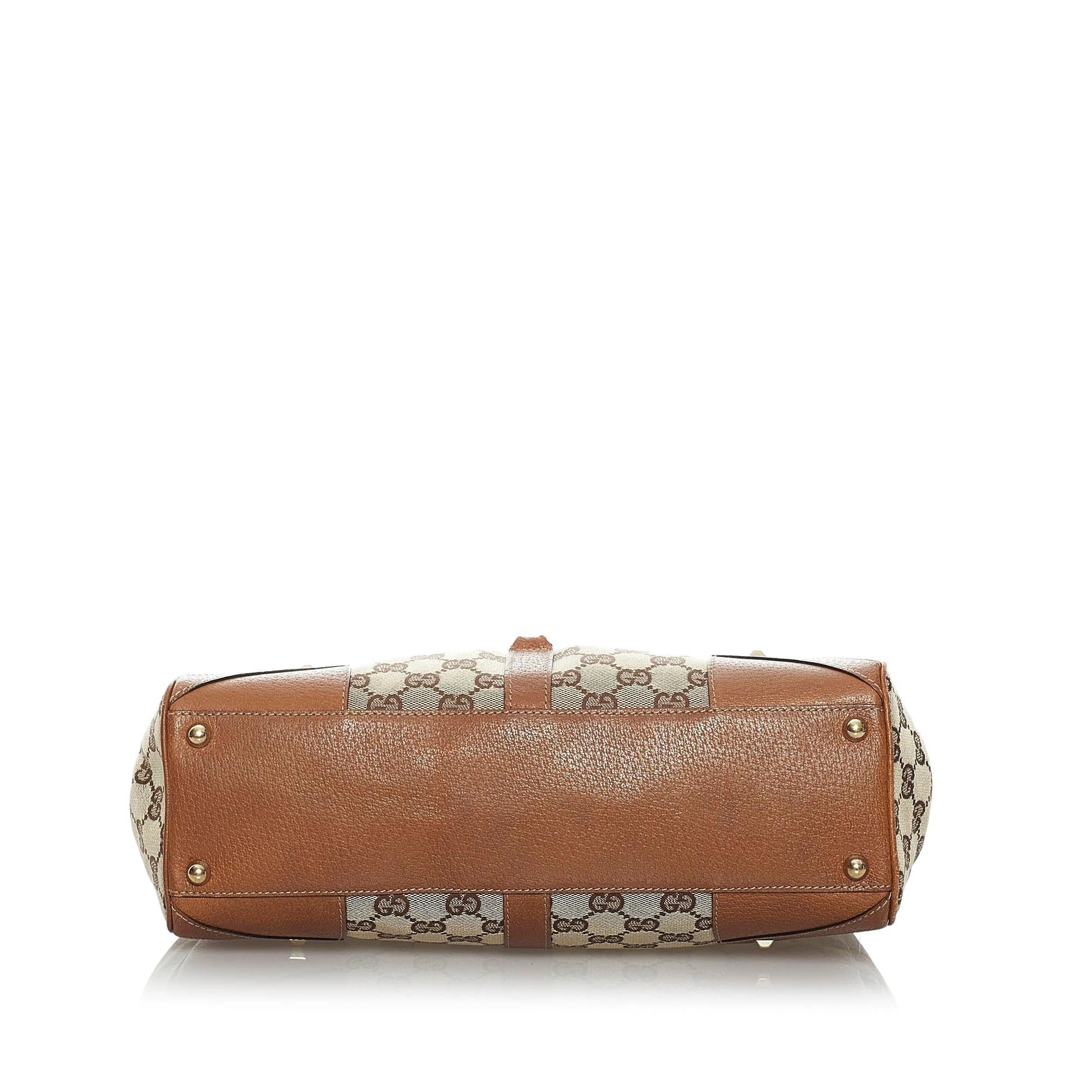 Gucci GG Canvas Nailhead Jackie Shoulder Bag (SHG-33693)