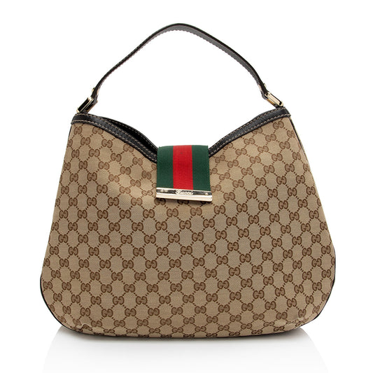 Gucci Nylon Leather Canvas Shoulder Bag