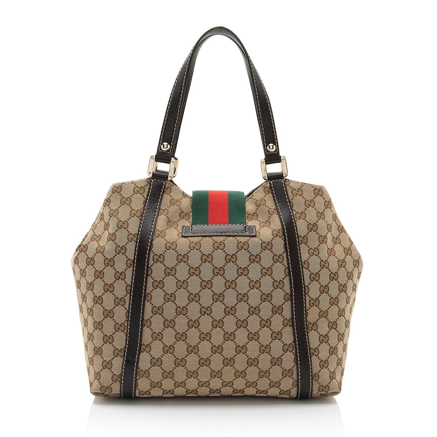 Gucci Nylon Leather Canvas Tote