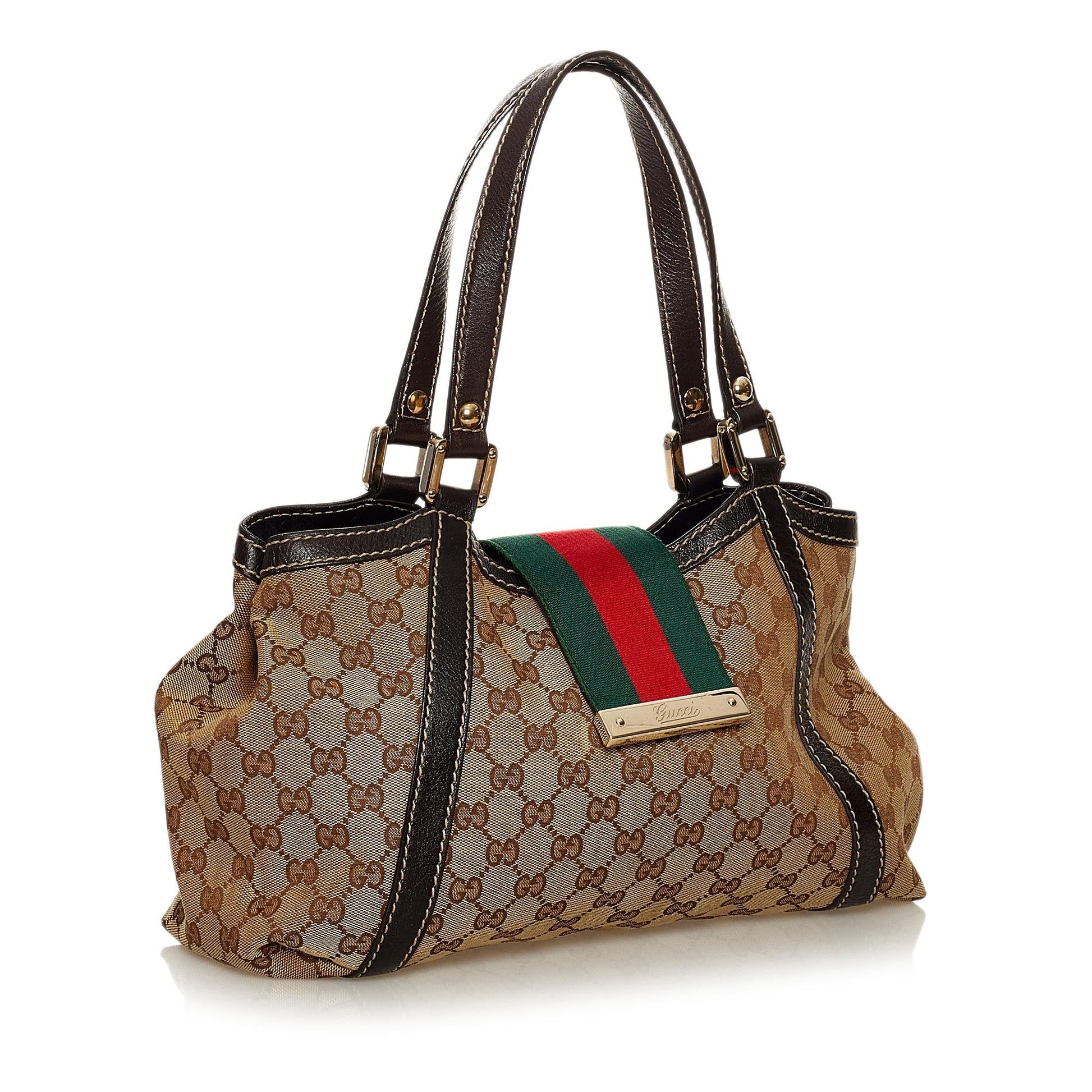 Gucci GG Canvas New Ladies Web Tote Bag (SHG-29665)
