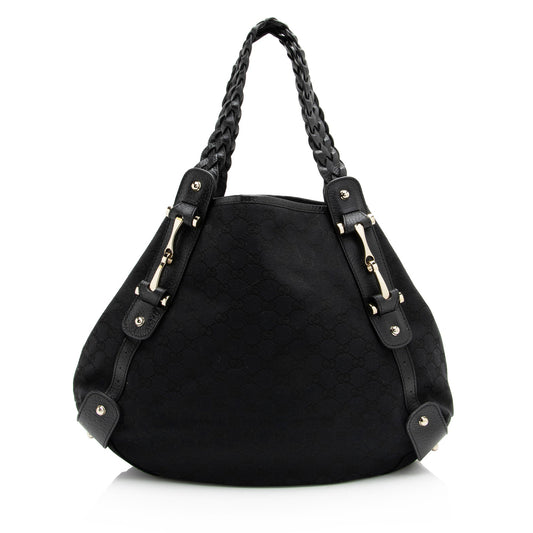 Gucci Leather Canvas Shoulder Bag