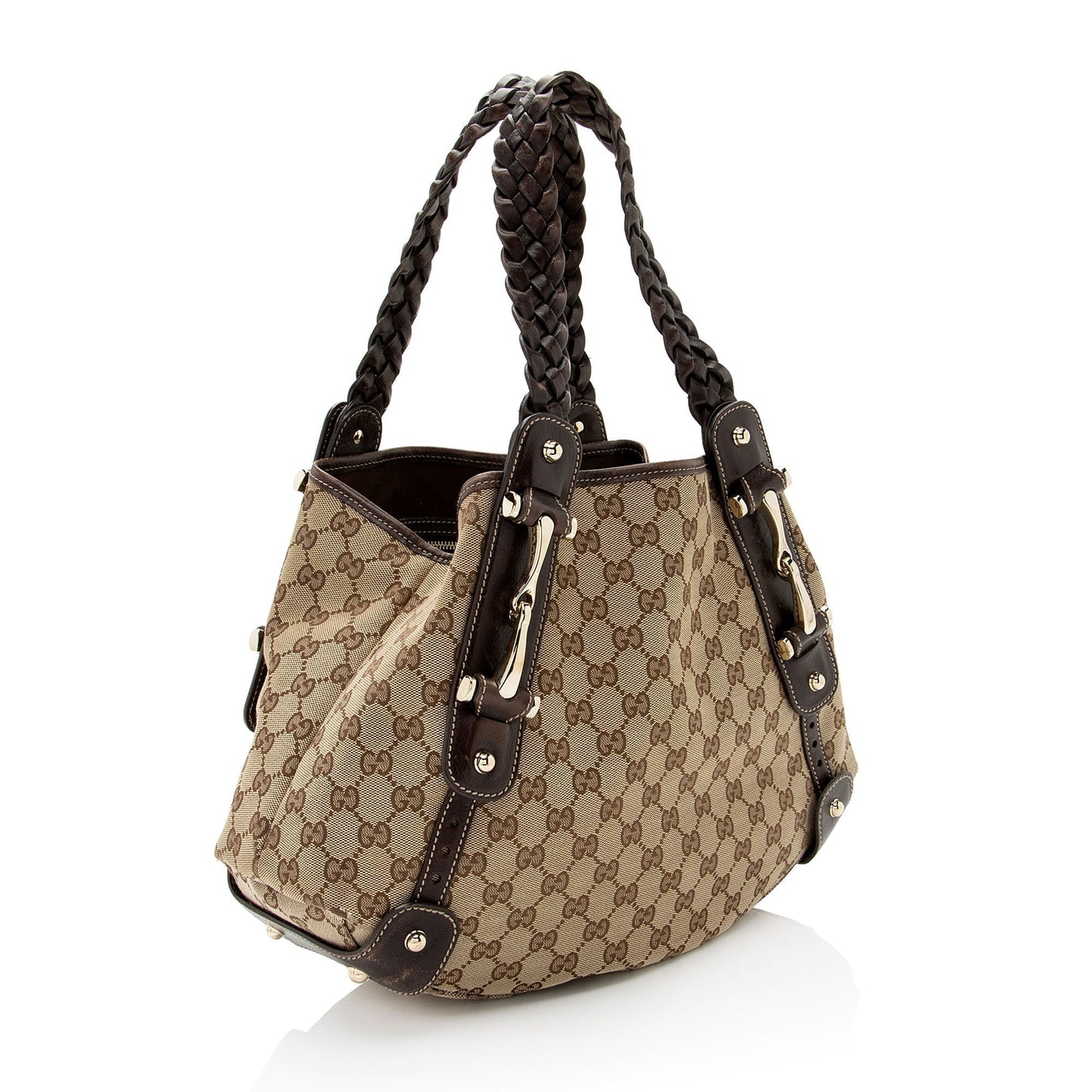 Gucci Leather Canvas Shoulder Bag