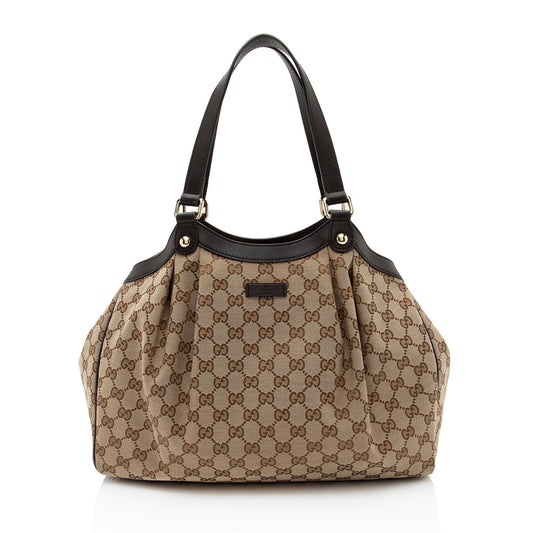 Gucci Leather Canvas Tote