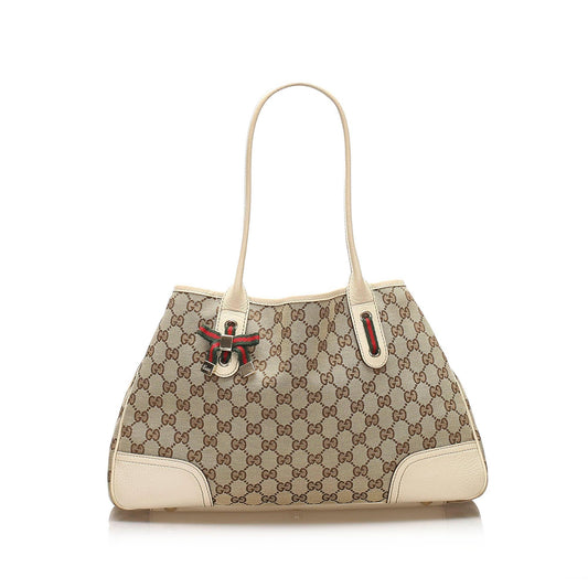 Gucci Princy Leather Canvas Tote Style 1