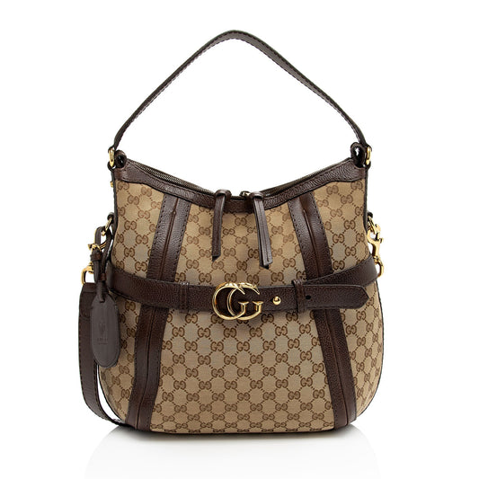 Gucci Leather Canvas Shoulder Bag
