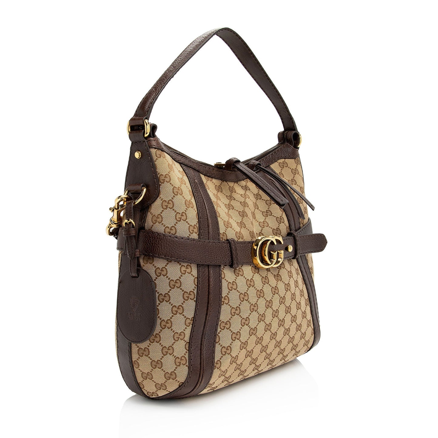 Gucci Leather Canvas Shoulder Bag