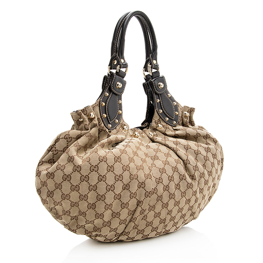 Gucci GG Canvas Studded Pelham Small Shoulder Bag (SHF-19024)