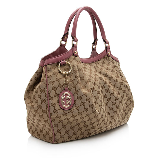 Gucci Leather Canvas Tote