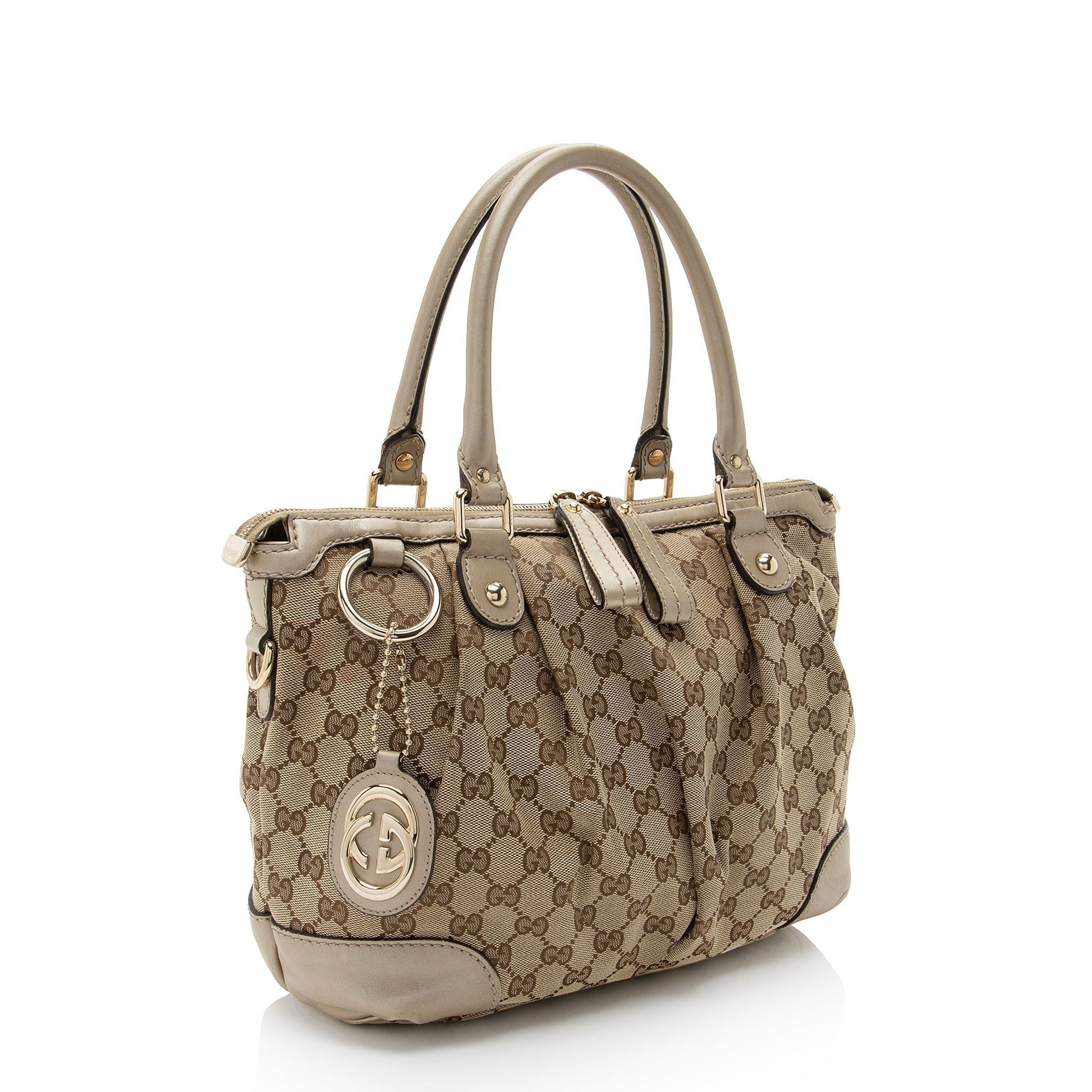 Gucci Leather Canvas Shoulder Bag