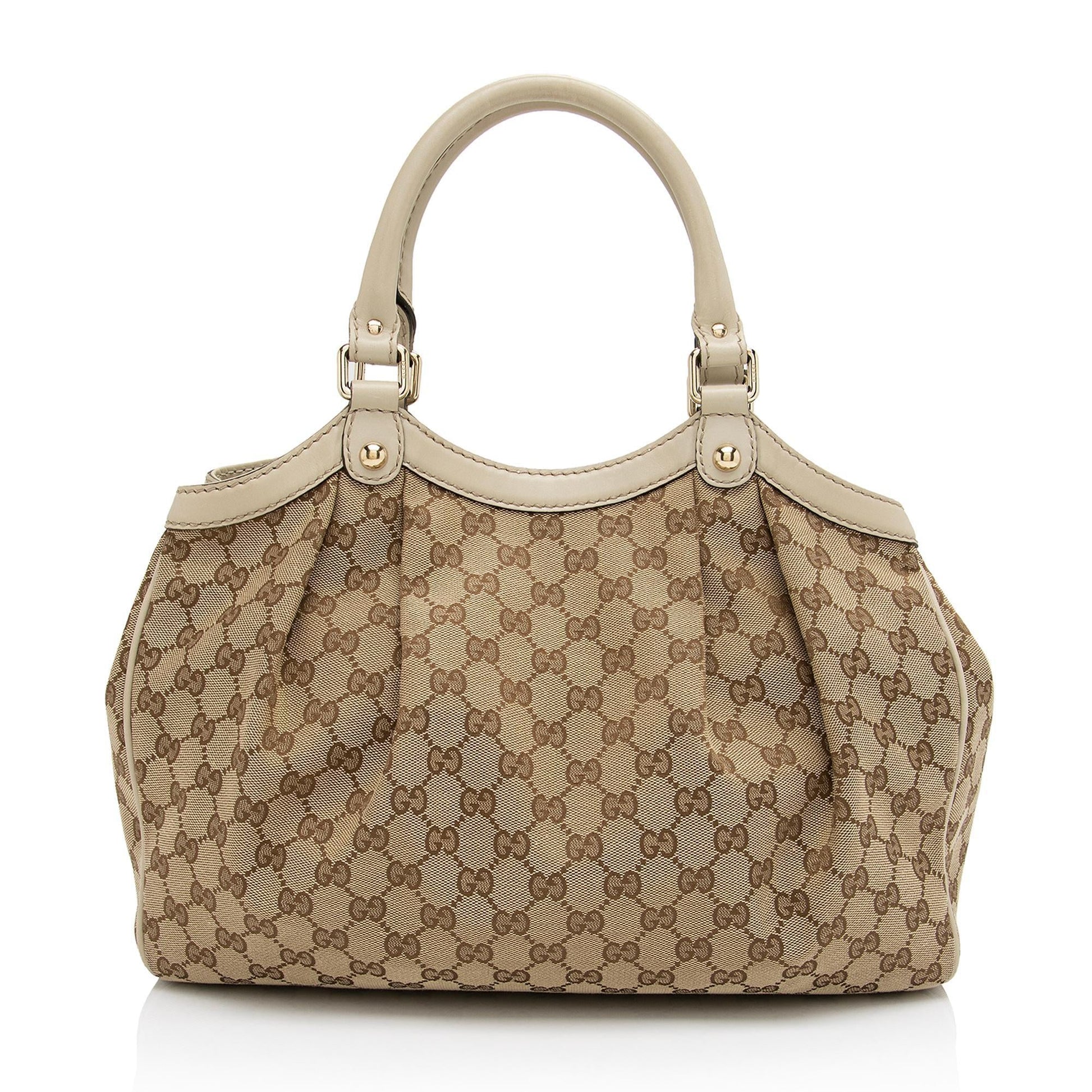 Gucci Leather Canvas Tote