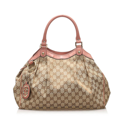 Gucci Sukey Leather Canvas Tote Style 1
