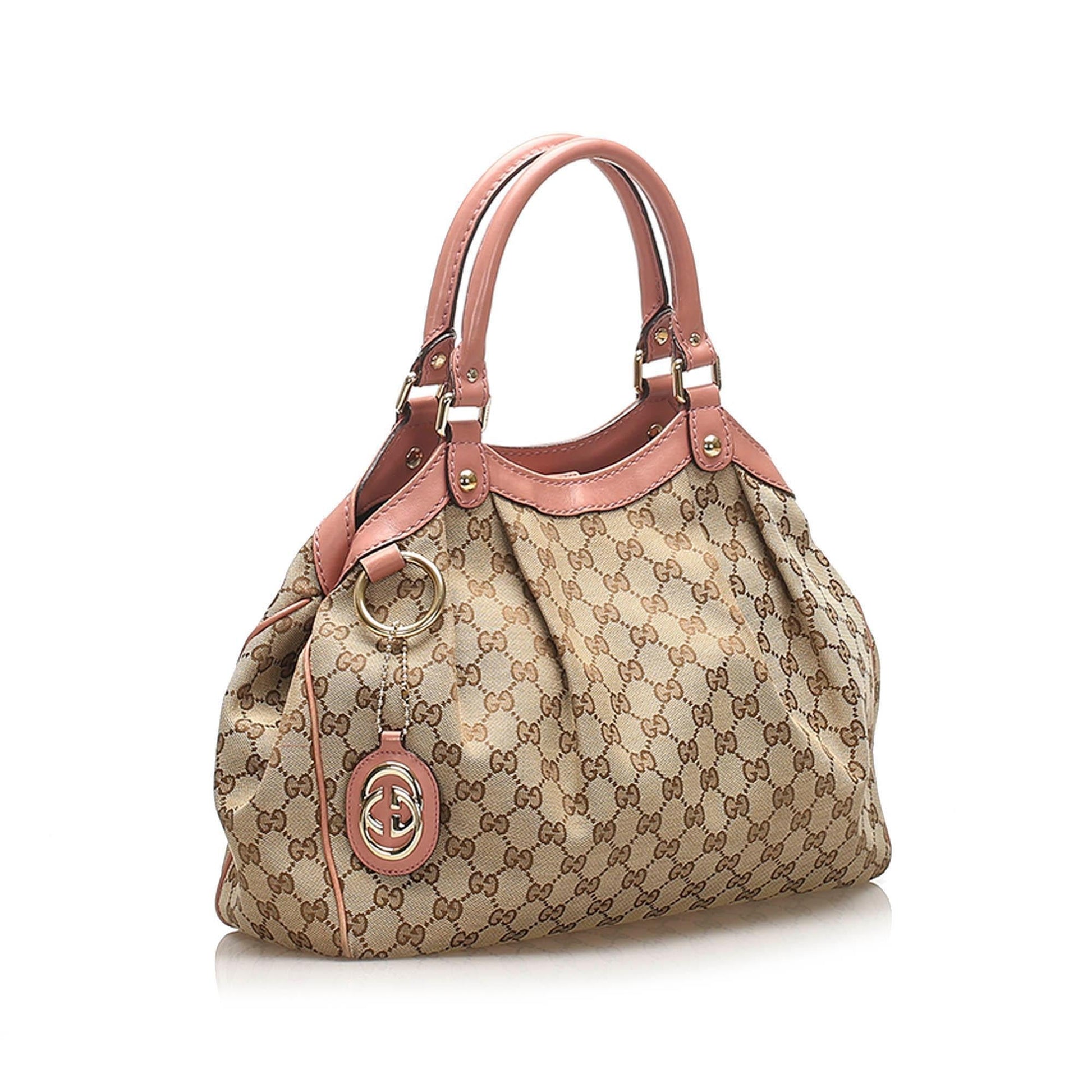 Gucci Sukey Leather Canvas Tote Style 1