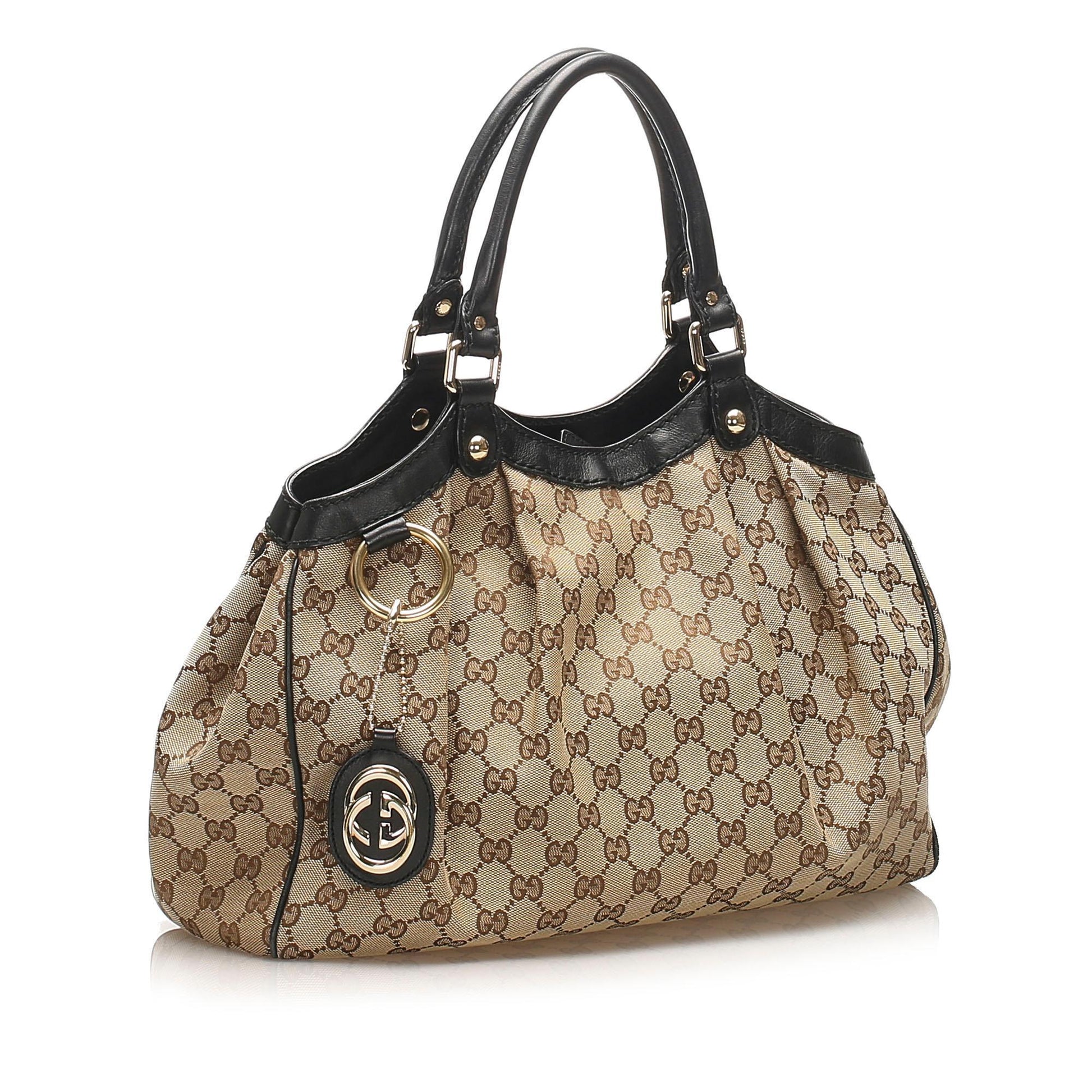 Gucci Sukey Leather Canvas Tote Style 2
