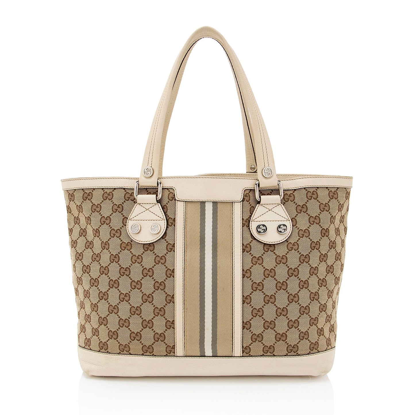 Gucci Sunset Nylon Leather Canvas Tote