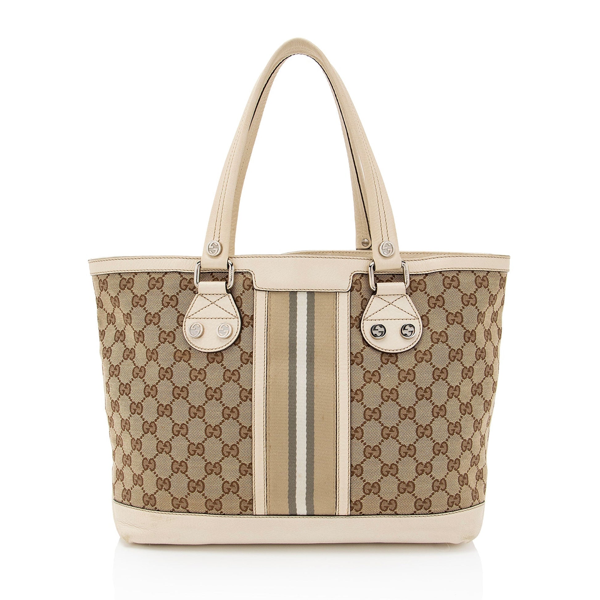 Gucci Sunset Nylon Leather Canvas Tote