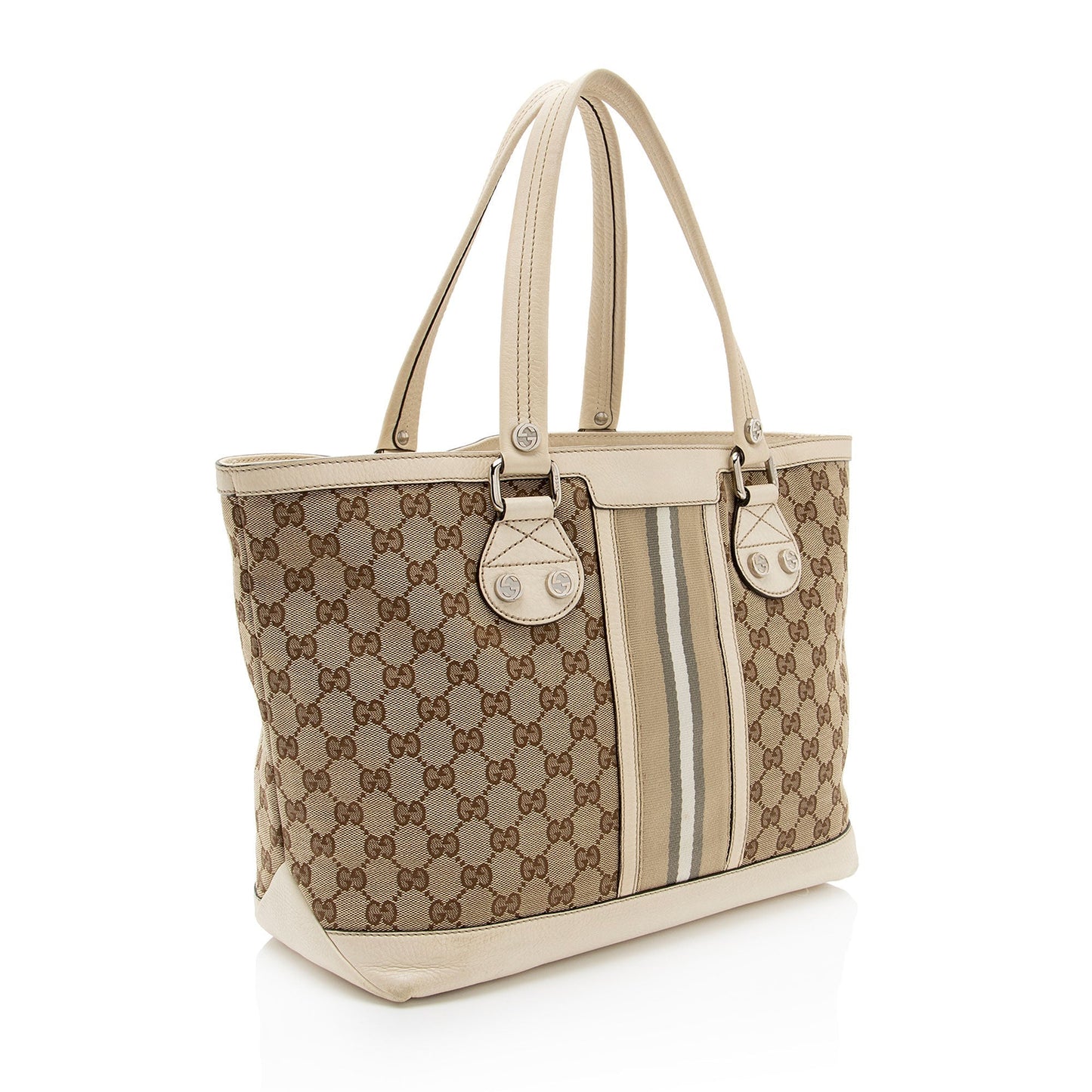 Gucci Sunset Nylon Leather Canvas Tote