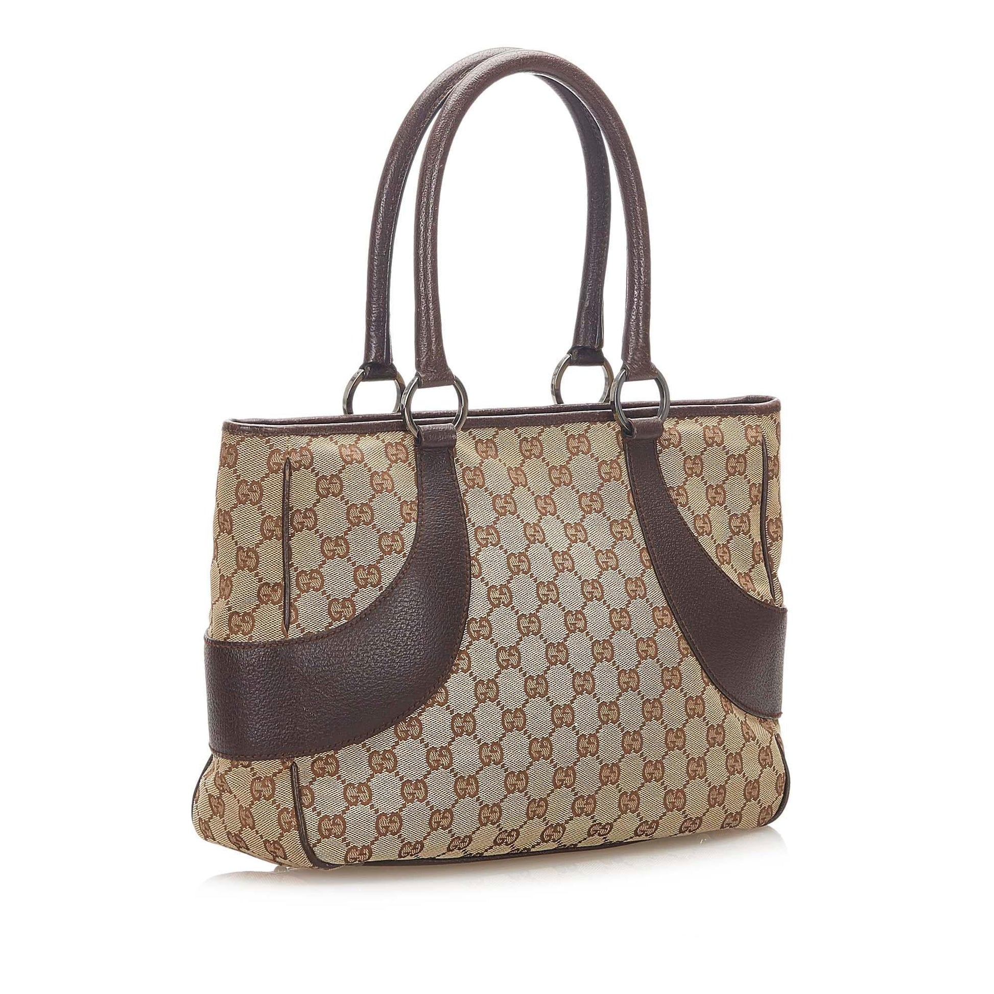 Gucci Canvas Monogram Tote Style 82
