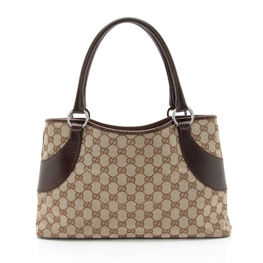 Gucci Leather Canvas Tote