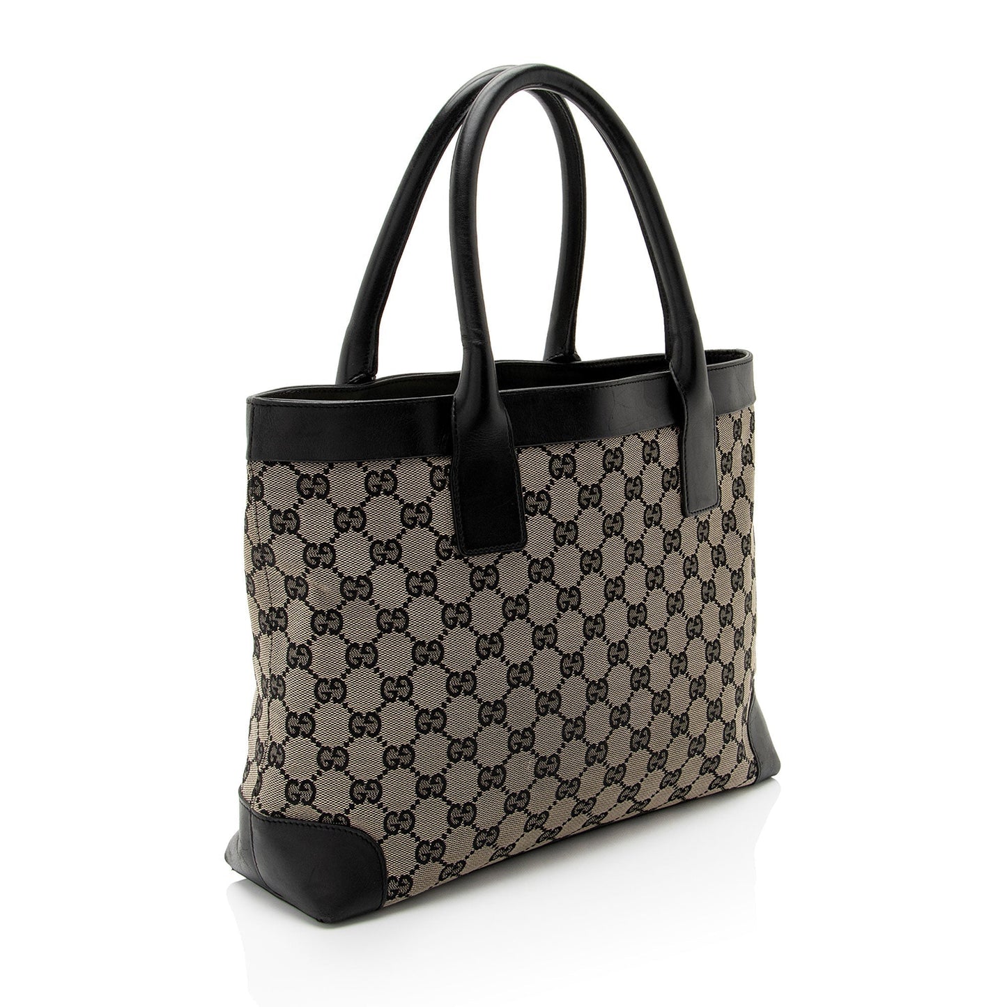 Gucci Nylon Leather Canvas Tote