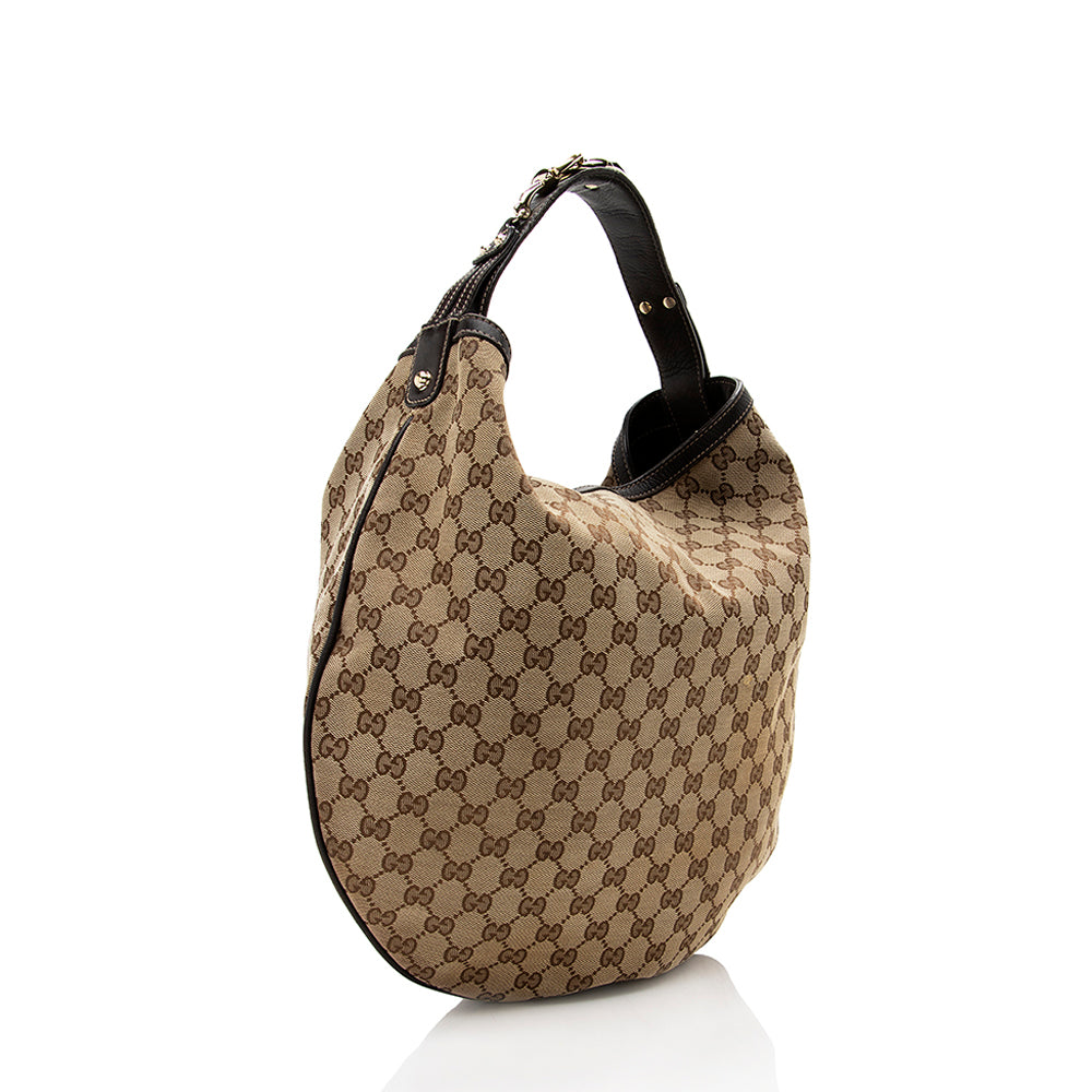 Gucci Leather Canvas Shoulder Bag Style 52