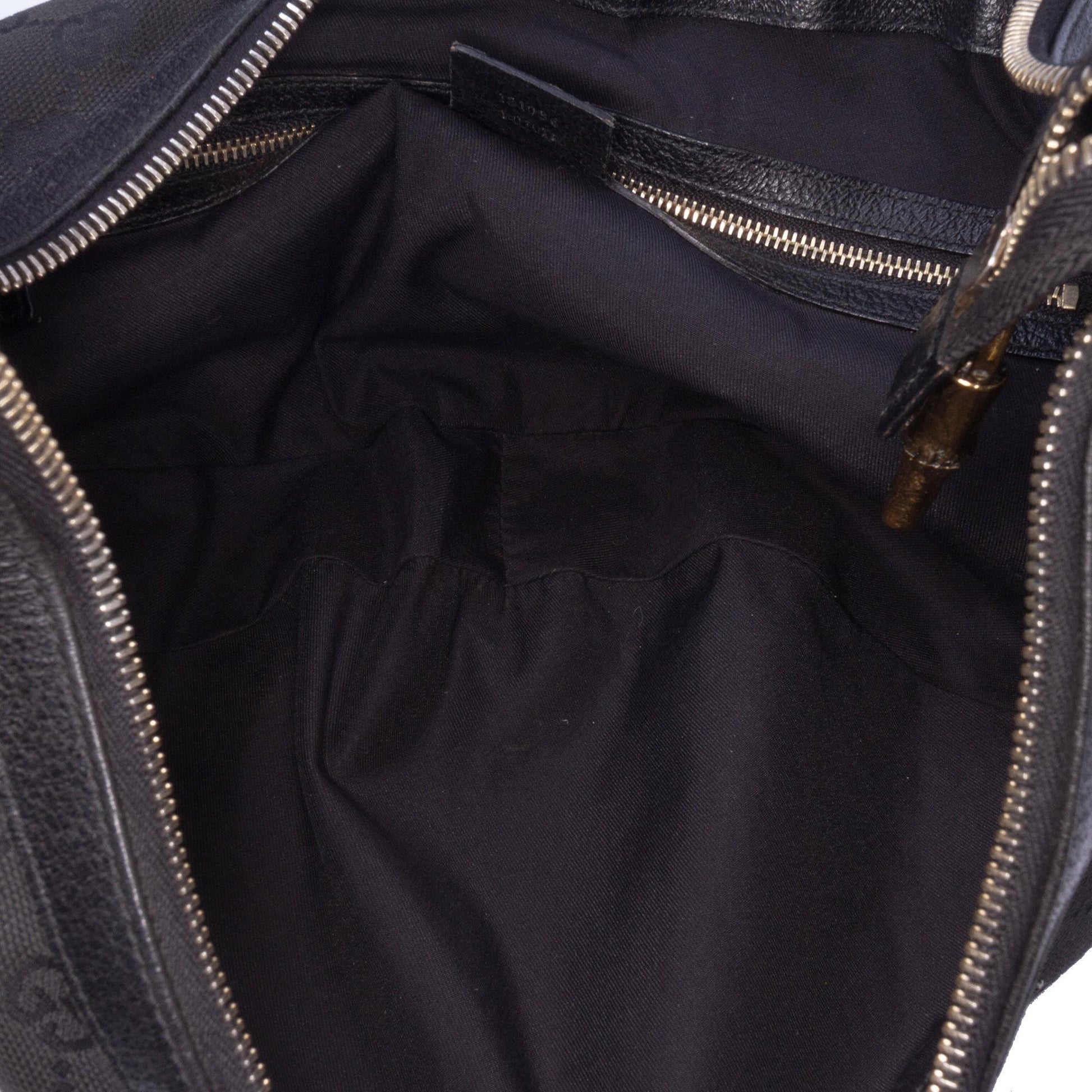 Gucci GG Canvas Web Bamboo Ring Hobo