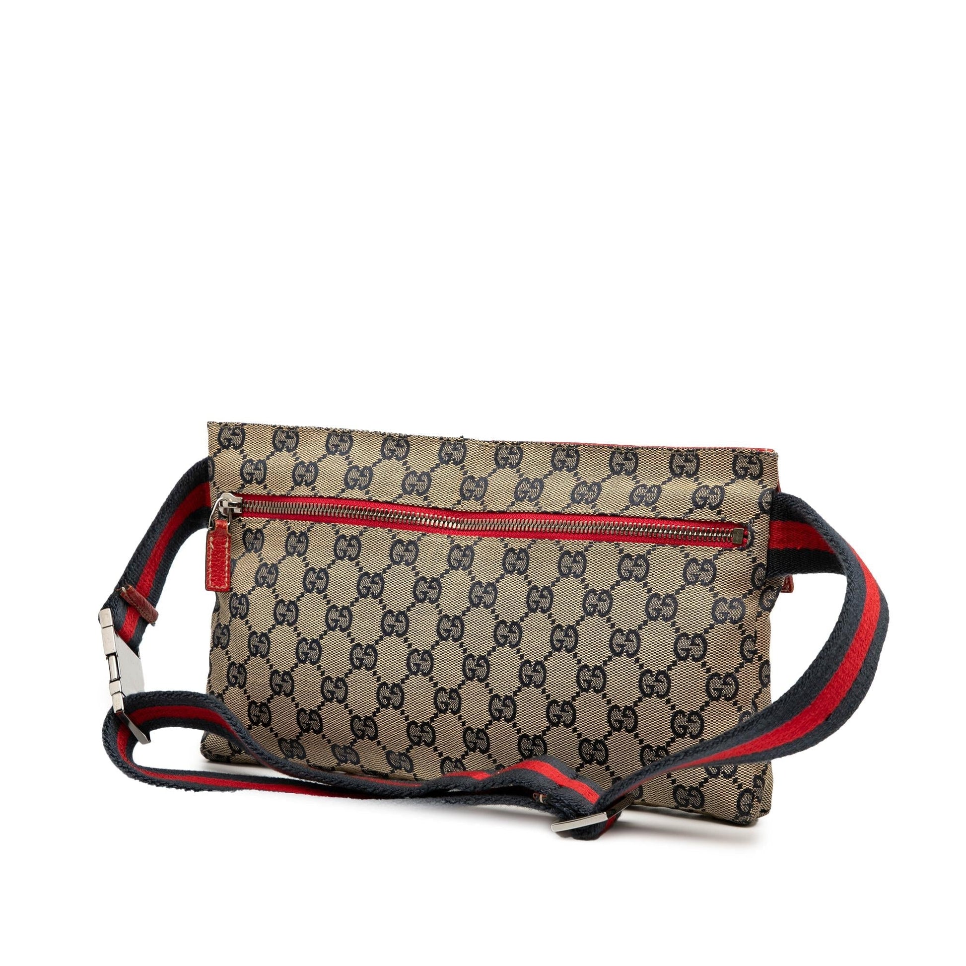 Gucci GG Canvas Web Double Pocket Belt Bag