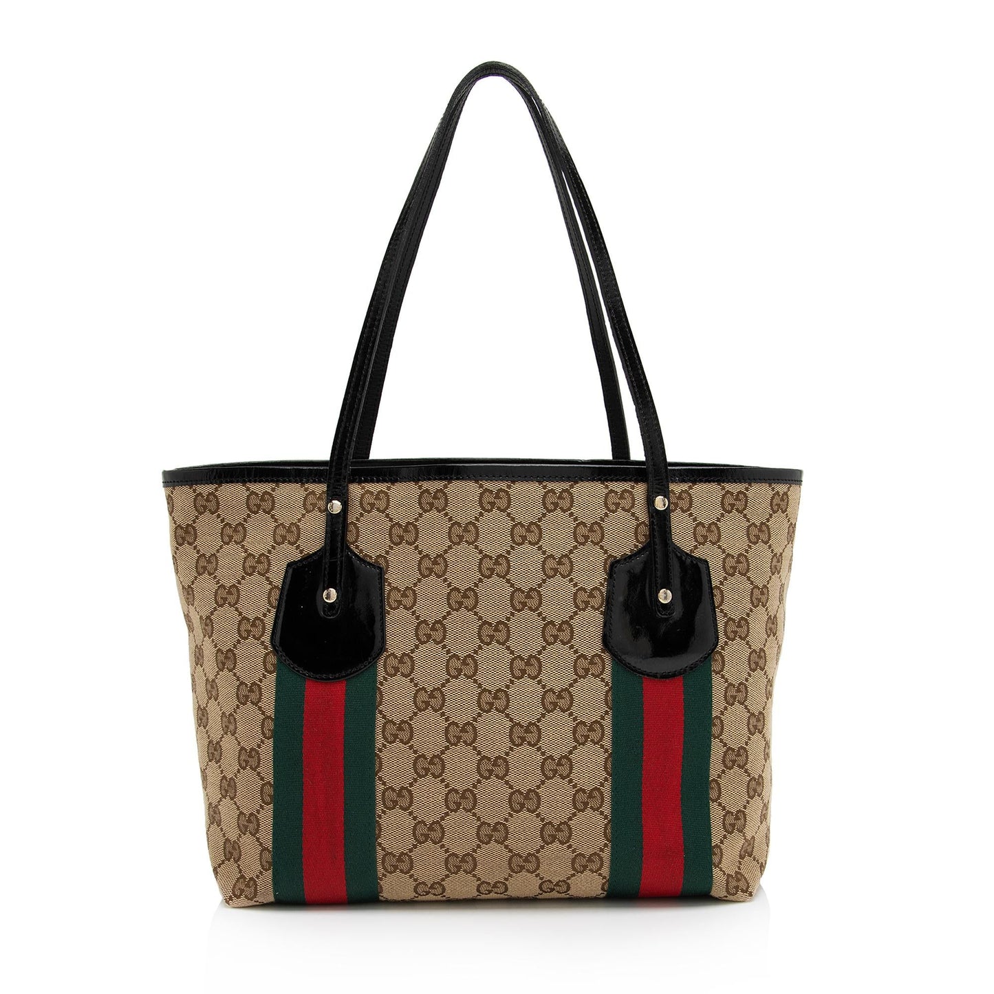 Gucci Nylon Leather Canvas Tote